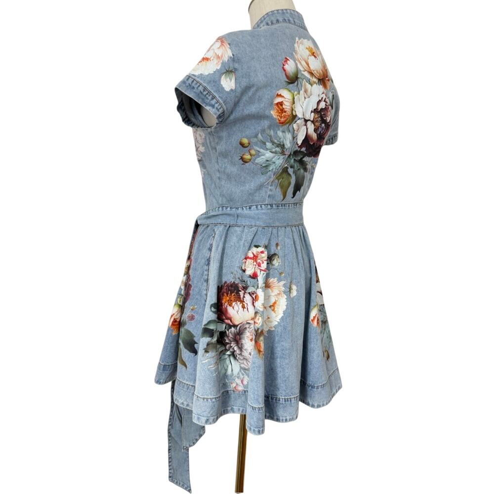 ALICE + OLIVIA Lucy Mini Denim Shirt Dress - Picture 7 of 10